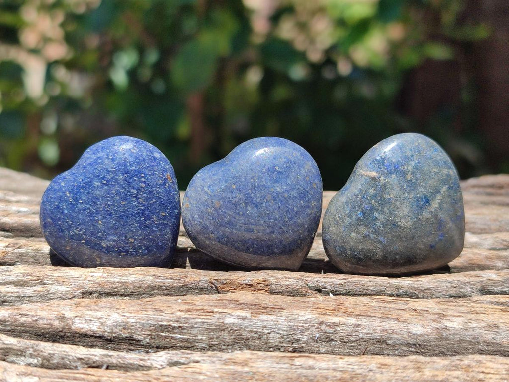 Polished Lazulite Hearts x 35 From Madagascar