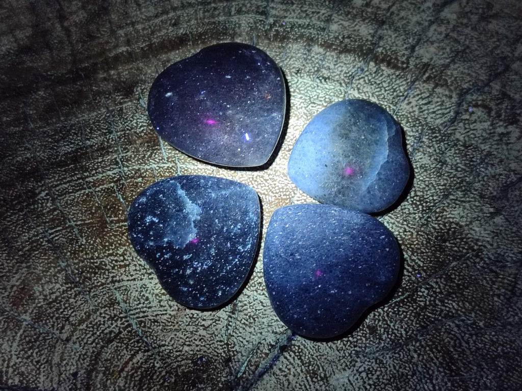 Polished Lazulite Hearts x 35 From Madagascar