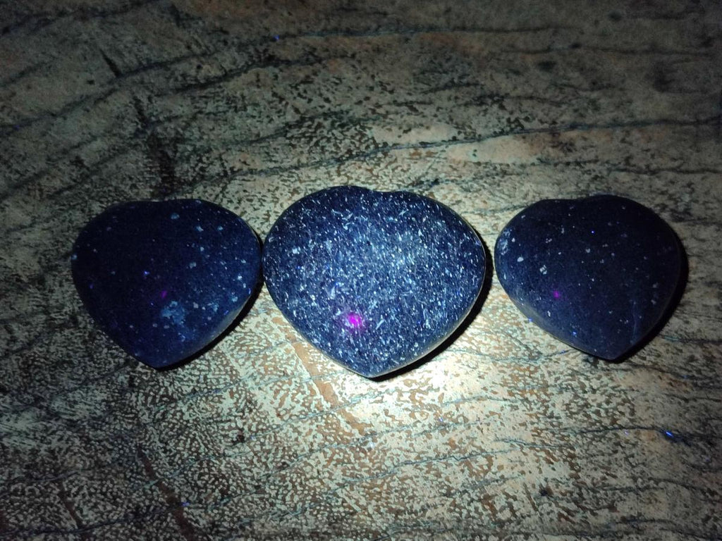 Polished Lazulite Hearts x 35 From Madagascar