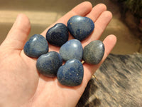 Polished Lazulite Hearts x 35 From Madagascar