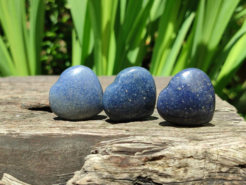 Polished Lazulite Hearts x 35 From Madagascar