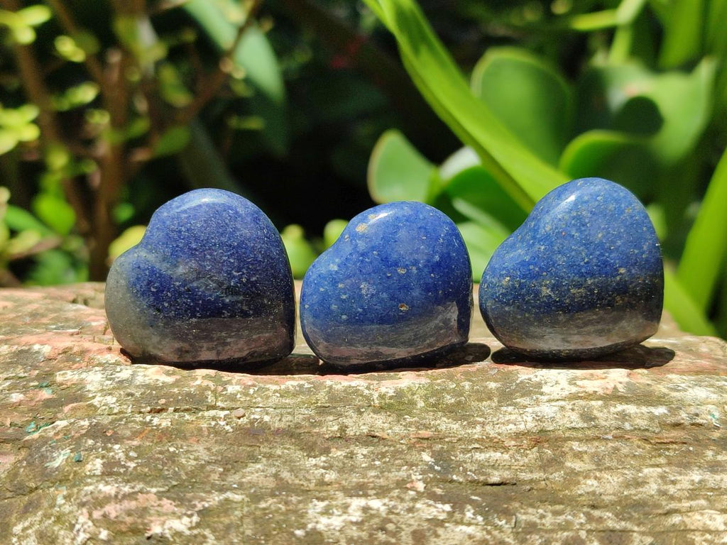 Polished Lazulite Hearts x 35 From Madagascar