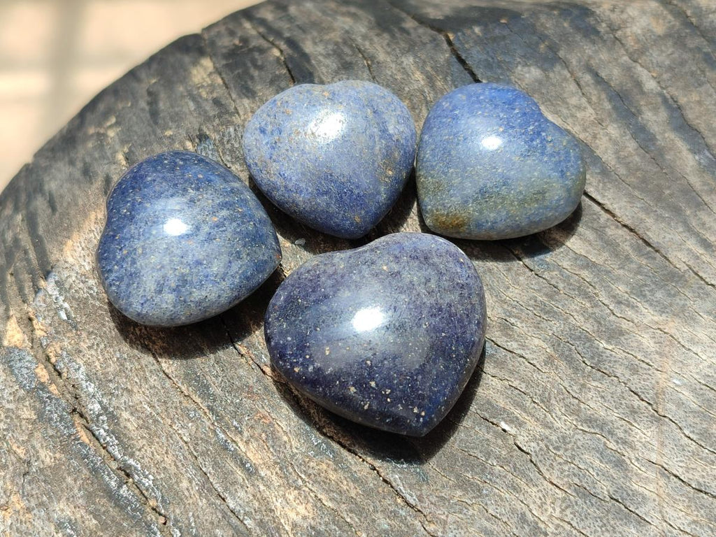 Polished Lazulite Hearts x 35 From Madagascar