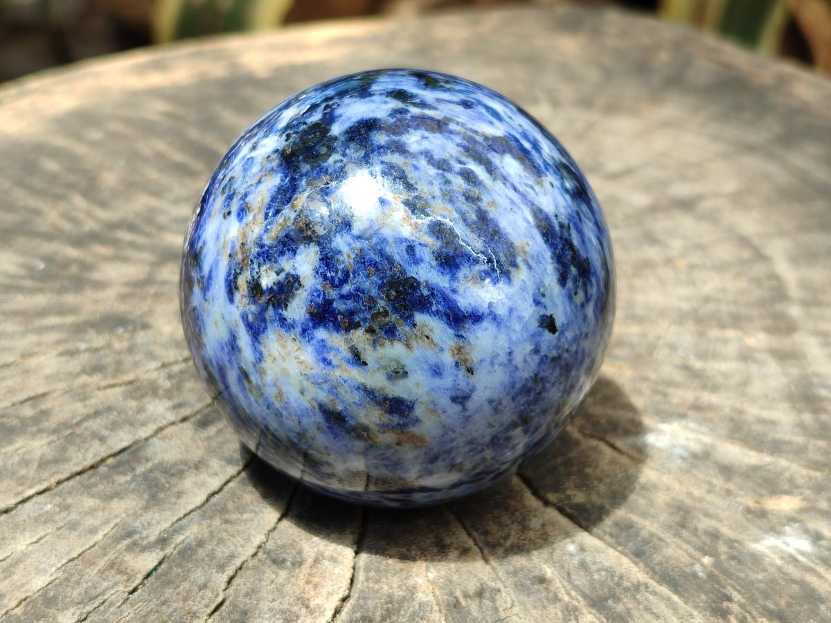 Polished Sodalite Spheres x 2 From Kunene River, Namibia