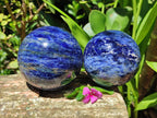 Polished Sodalite Spheres x 2 From Kunene River, Namibia