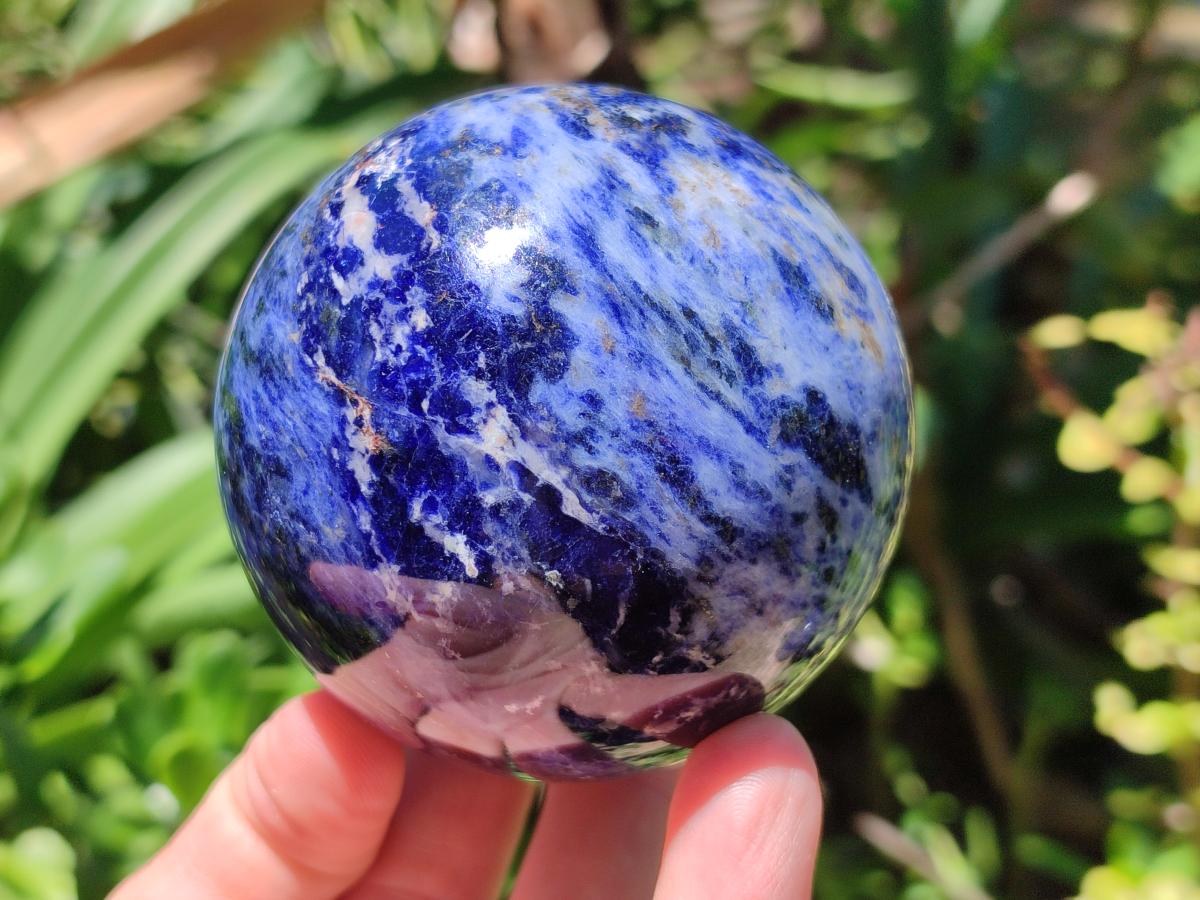 Polished Sodalite Spheres x 2 From Kunene River, Namibia