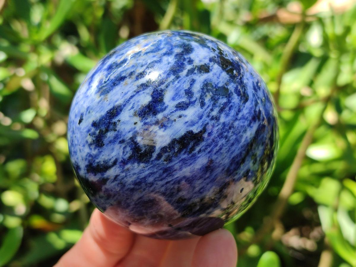 Polished Sodalite Spheres x 2 From Kunene River, Namibia