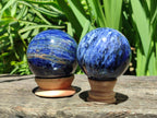 Polished Sodalite Spheres x 2 From Kunene River, Namibia