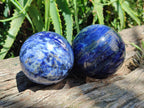 Polished Sodalite Spheres x 2 From Kunene River, Namibia