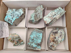 Natural Drusy Coated Chrysocolla On Dolomite Specimens x 6 From Likasi, Congo