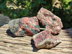 Natural Rhodonite Cobbed Specimens x 6 From Rhusinga, Zimbabwe