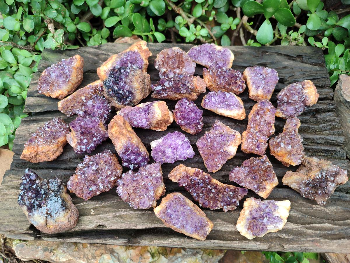 Natural Amethystos Amethyst Clusters x 35 From Kwaggafontein, South Africa