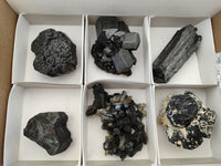 Natural Schorl Black Tourmaline Specimens x 6 From Erongo, Namibia