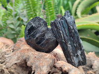 Natural Schorl Black Tourmaline Specimens x 6 From Erongo, Namibia