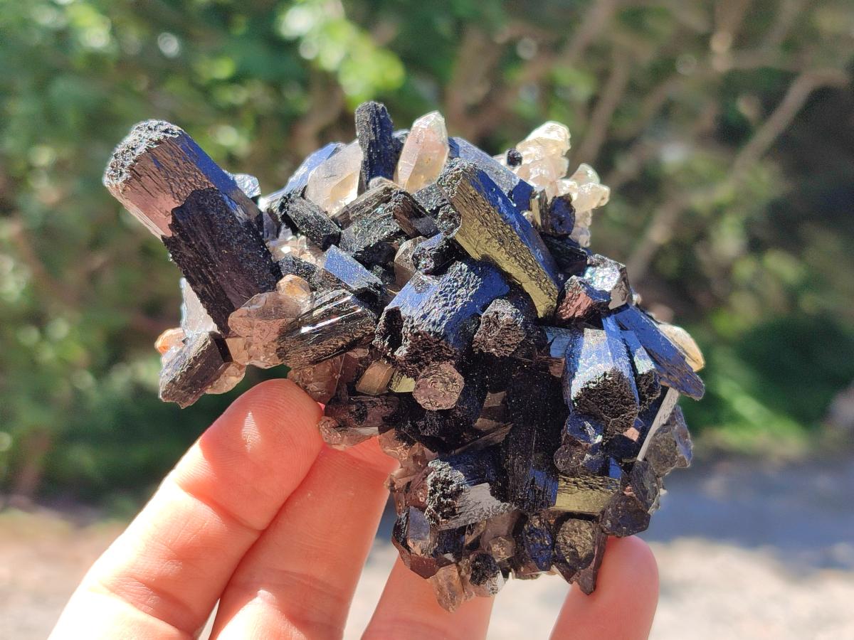 Natural Schorl Black Tourmaline Specimens x 6 From Erongo, Namibia