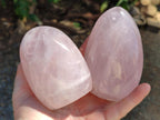 Polished Rose Quartz Standing Free Forms x 4 From Madagascar