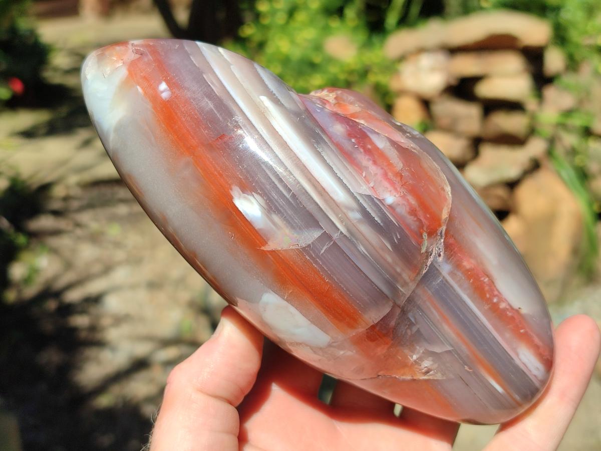 Polished Strawberry Agate Nodules x 2 From Zululand, South Africa