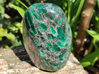 Polished Emerald Mica 'Mutokolite' Standing Free Forms x 3 From Mutoko, Zimbabwe