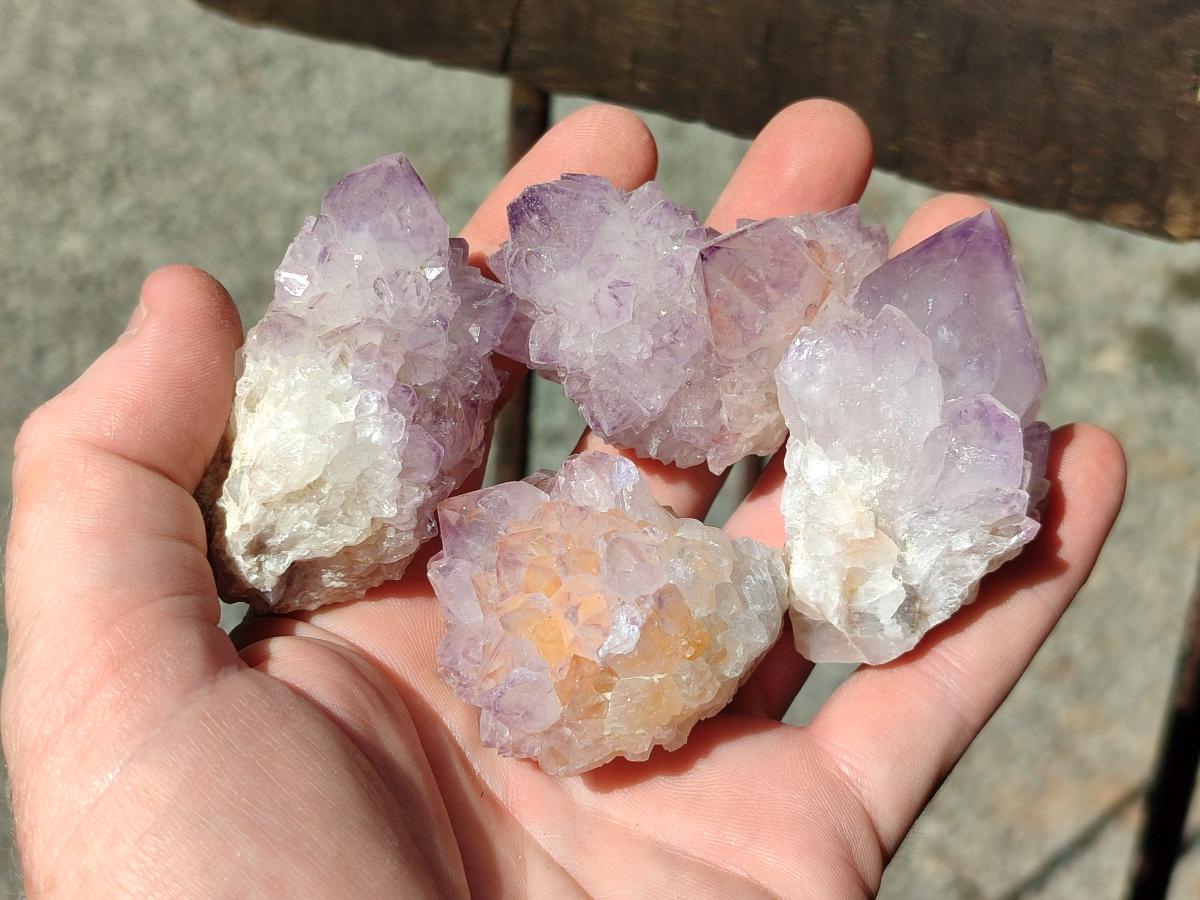Natural Sunburst Amethyst Spirit Clusters x 20 From Boekenhouthoek, South Africa