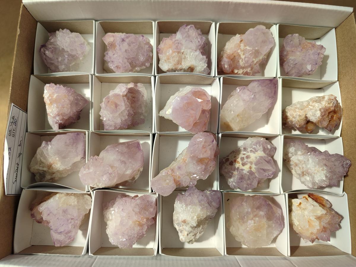 Natural Sunburst Amethyst Spirit Clusters x 20 From Boekenhouthoek, South Africa