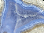 Polished On One Side Blue Lace Agate Geodes x 3 From Nsanje, Malawi