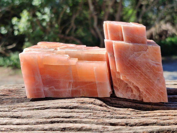 Natural Sunset Orange Calcite Specimens x 6 From Spitzkop, Namibia