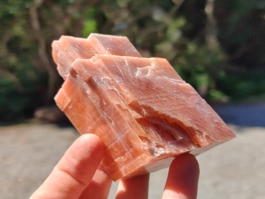 Natural Sunset Orange Calcite Specimens x 6 From Spitzkop, Namibia