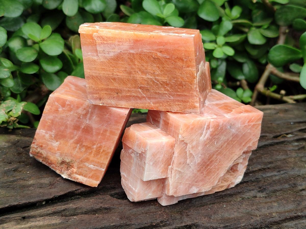 Natural Sunset Orange Calcite Specimens x 6 From Spitzkop, Namibia
