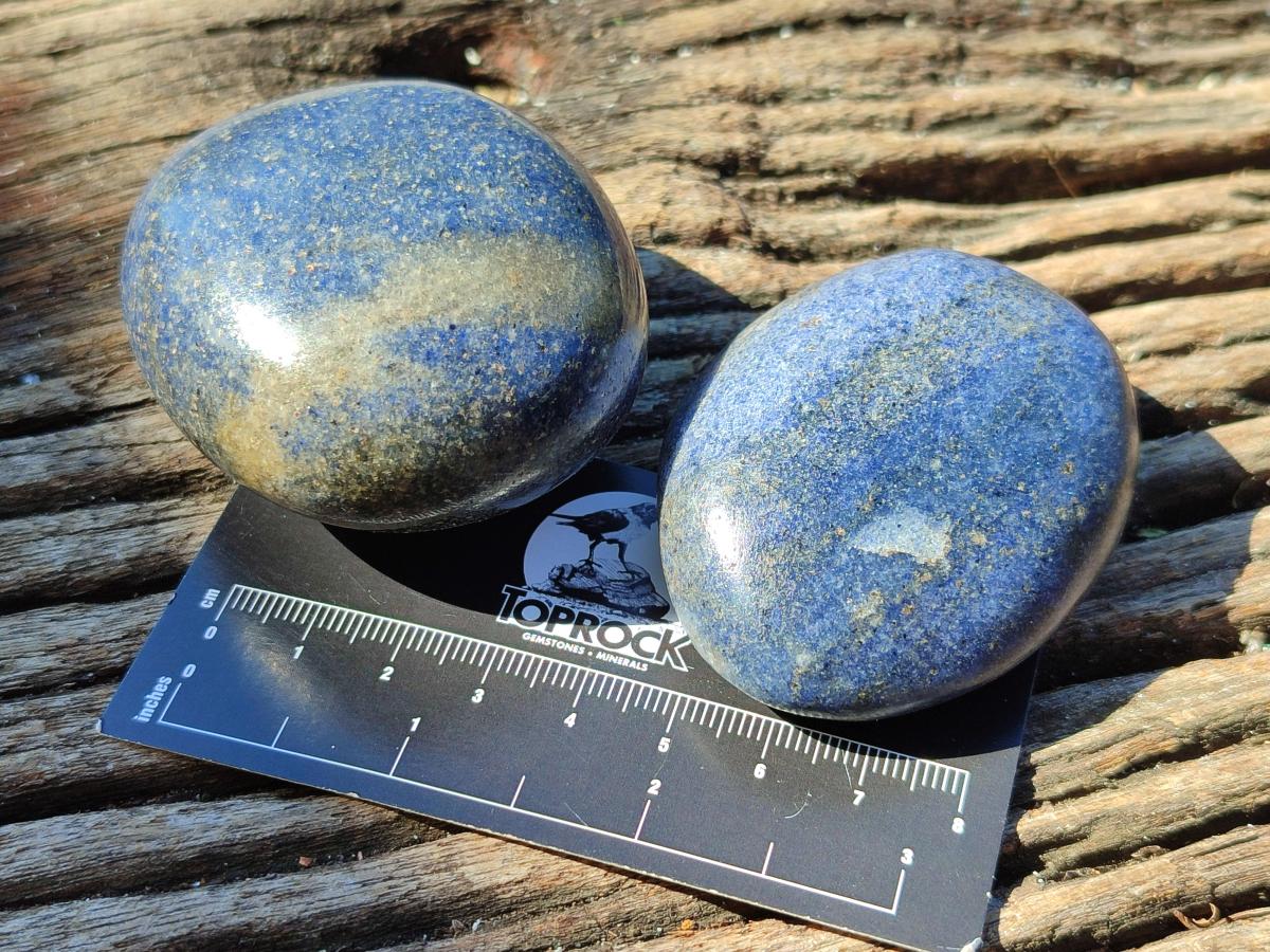 Polished Lazulite Galets x 12 From Madagascar - Toprock Gemstones and Minerals 