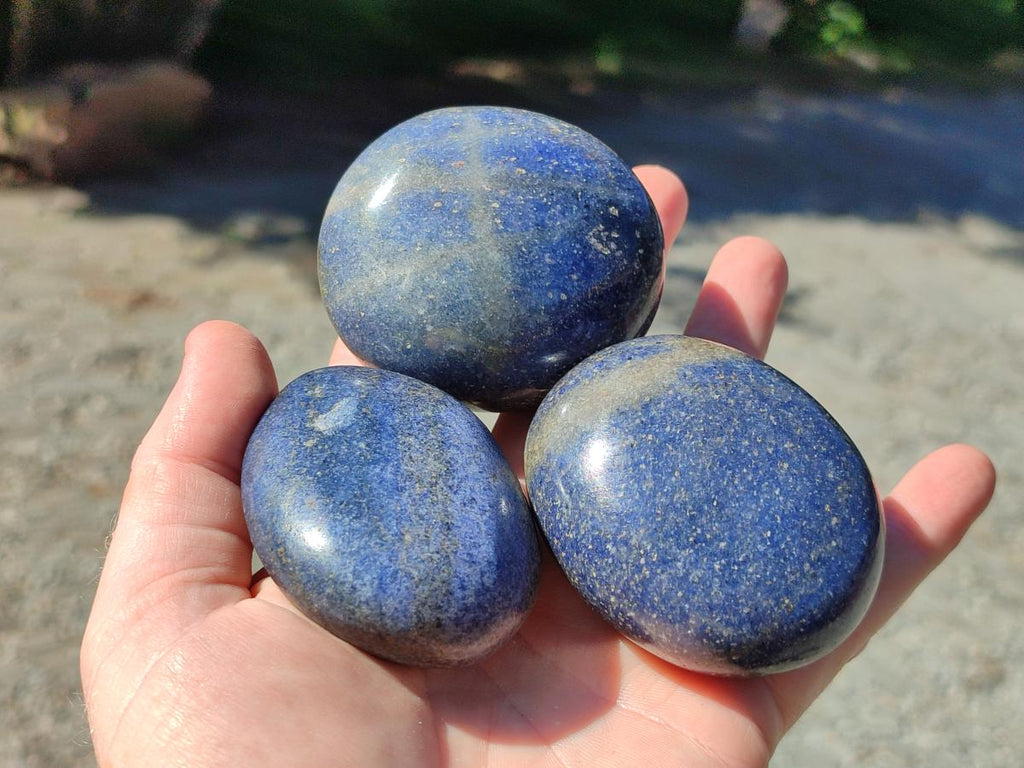 Polished Lazulite Galets x 12 From Madagascar - Toprock Gemstones and Minerals 