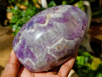 Polished Purple Chevron Amethyst Standing Free Forms x 2 From Madagascar