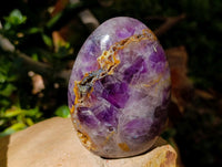 Polished Purple Chevron Amethyst Standing Free Forms x 2 From Madagascar