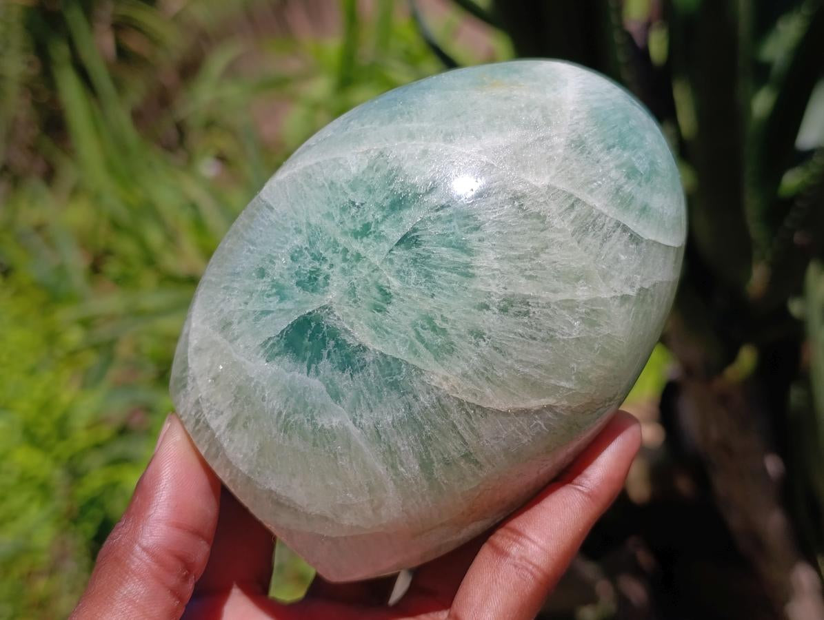 Polished Green Fluorite Standing Free Forms x 2 From Madagascar