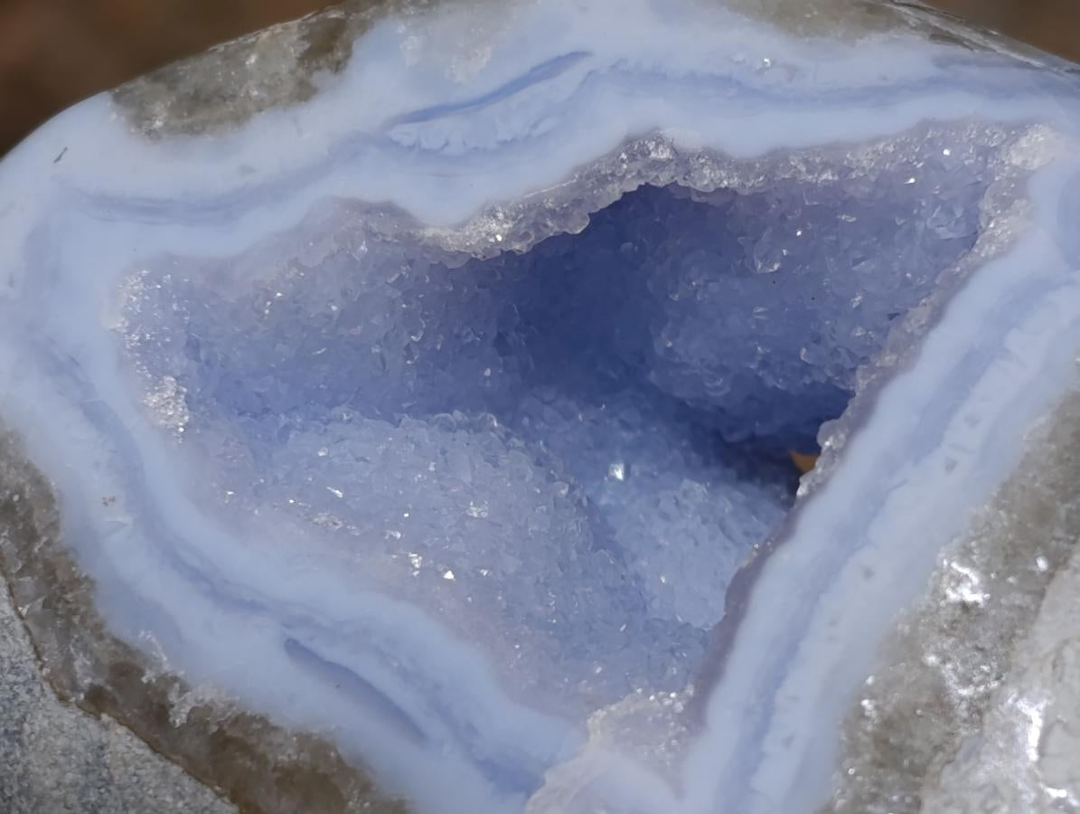Polished Blue Lace Agate Standing Free Forms x 6 From Nsanje, Malawi