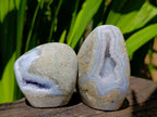 Polished Blue Lace Agate Standing Free Forms x 6 From Nsanje, Malawi