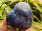 Polished Large Lazulite Hearts x 6 From Madagascar