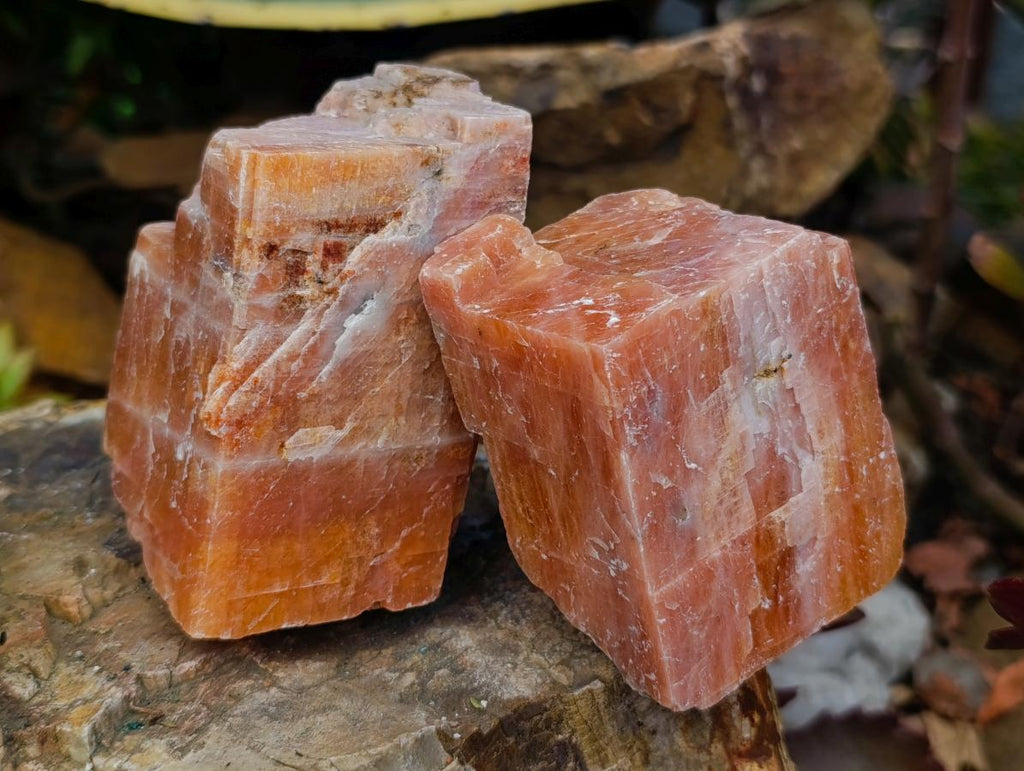 Natural Sunset Orange Calcite Specimens x 12 From Spitzkop, Namibia - Toprock Gemstones and Minerals 
