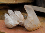 Natural Clear Quartz Crystal Clusters x 12 From Madagascar