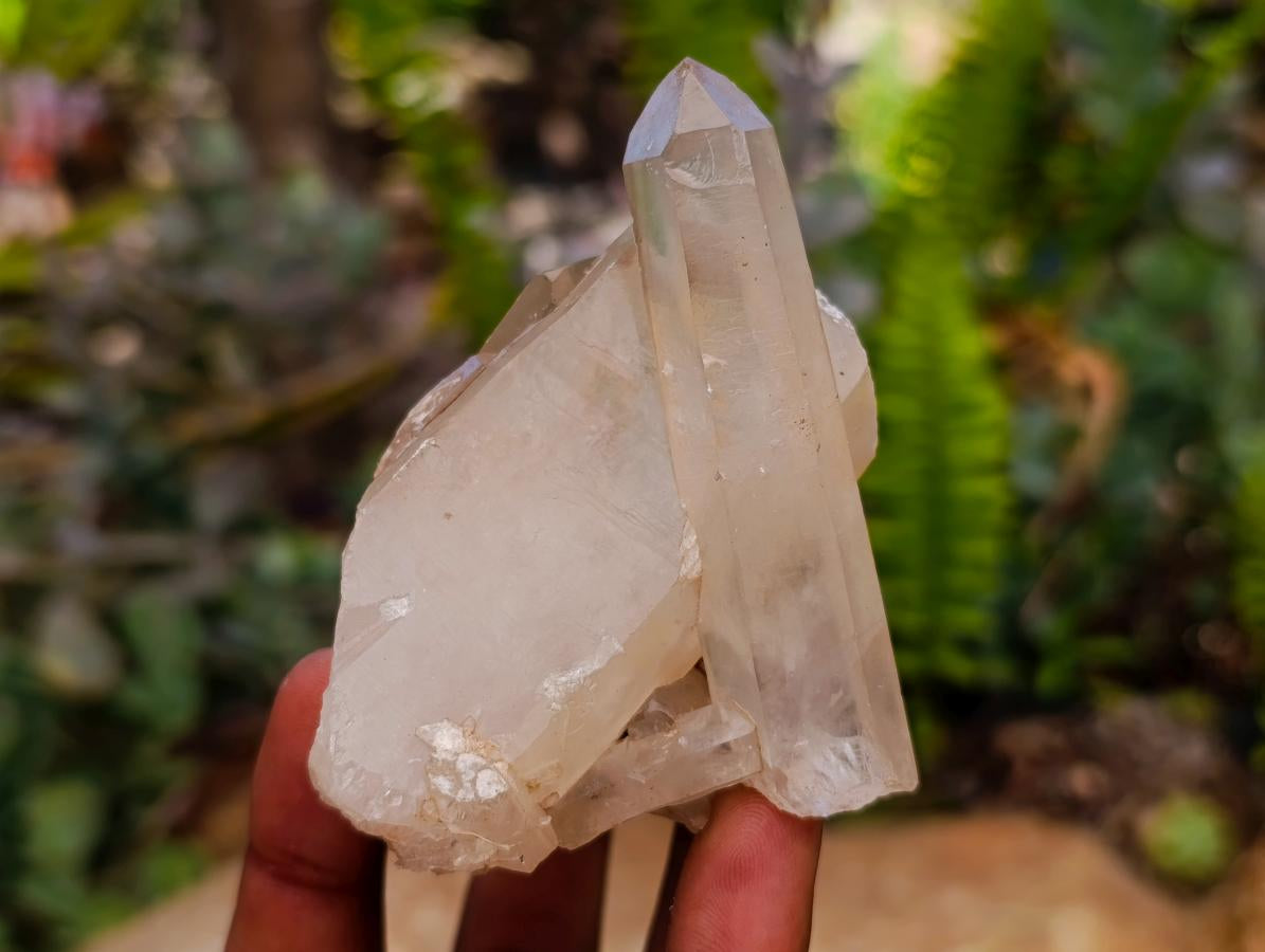 Natural Clear Quartz Crystal Clusters x 12 From Madagascar