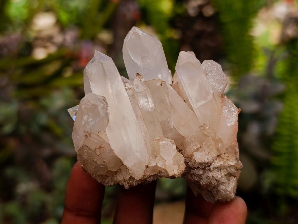Natural Clear Quartz Crystal Clusters x 12 From Madagascar