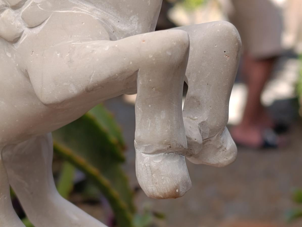 Hand Made White Soapstone Pegasus Carving x 1 From Zimbabwe