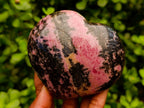 Polished Rhodonite Hearts x 3 From Ambindavato, Madagascar