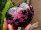 Polished Rhodonite Hearts x 3 From Ambindavato, Madagascar