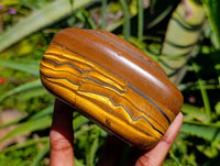 Polished Jumbo Golden Tigers Eye with Banded Iron Stone Free Forms x 4 From Prieska, South Africa