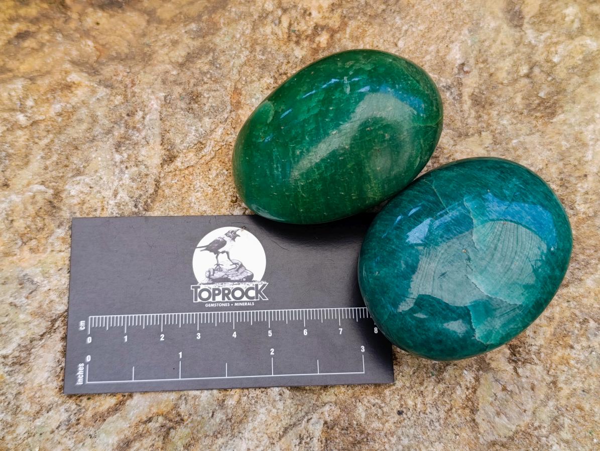 Polished Amazonite Palm Stones x 12 From Madagascar