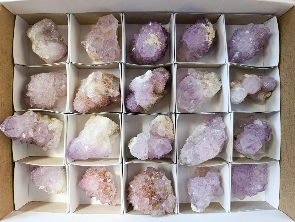 Natural Sunburst Amethyst Spirit Clusters x 20 From Boekenhouthoek, South Africa
