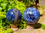 Polished Sodalite Spheres x 2 From Kunene River, Namibia