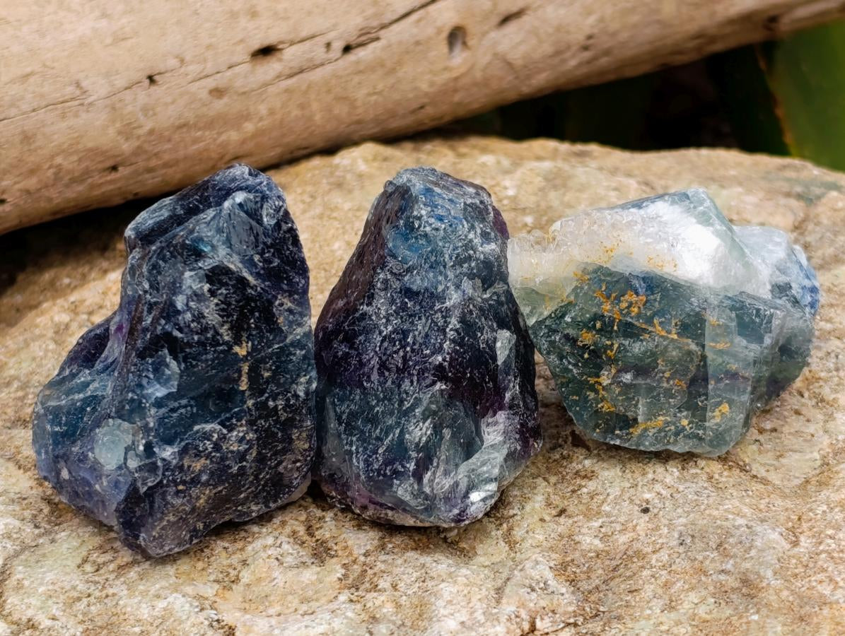 Natural Watermelon Fluorite Cobbed Specimens x 32 From Uis, Namibia