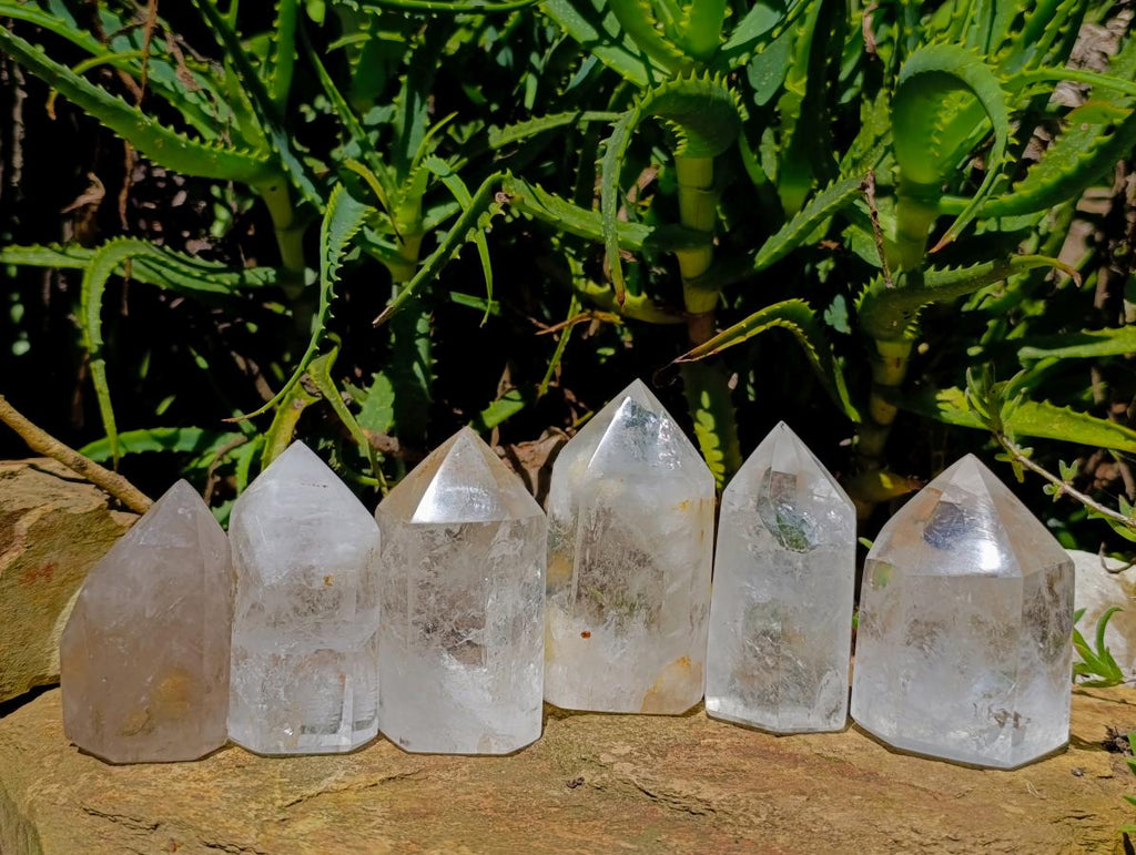 Polished Clear Quartz Crystals x 6 From Madagascar - Toprock Gemstones and Minerals 