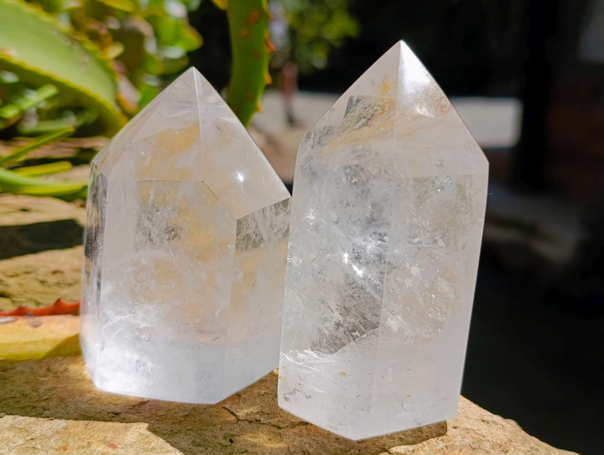 Polished Clear Quartz Crystals x 6 From Madagascar - Toprock Gemstones and Minerals 